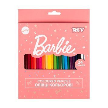 Олівці кольорові Yes Barbie Shiny 24 кольори 290818 фото