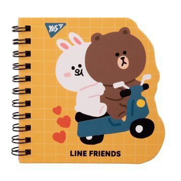 Блокнот Yes 100x100 30 листов дв спираль Line Friends yellow точки 151812 фото