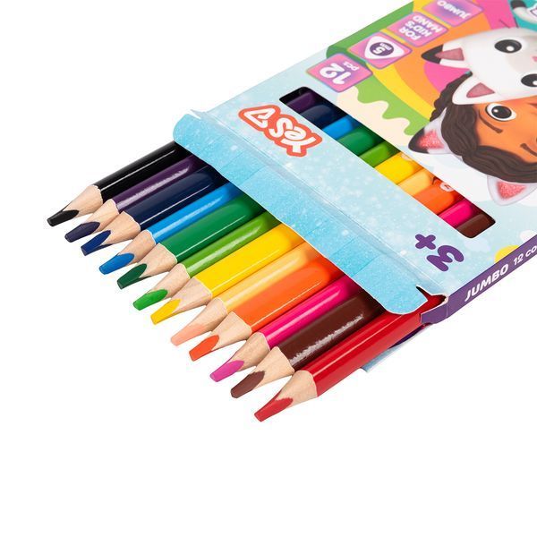 Олівці кольорові Yes Gabby Dollhouse JUMBO 12 кольорів 290803 фото
