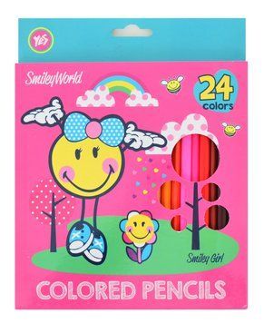 Карандаши цветные YES 24 цв Smiley World pink 290466 фото