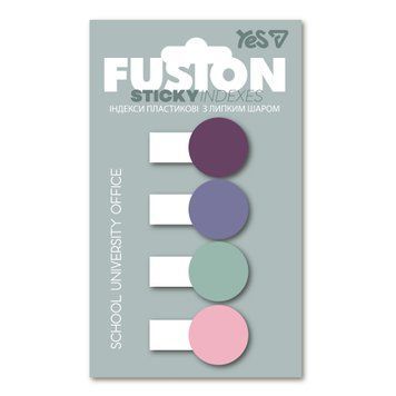 Індекси пластикові Yes Fusion на картці 25*41мм 80 шт (4х20) 170505 фото