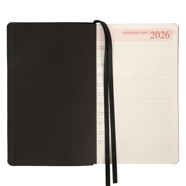 Ежедневник 12х20 см Leo Planner датированный 2026 "Glory", мягкий, черный, 352 страницы 252632 фото